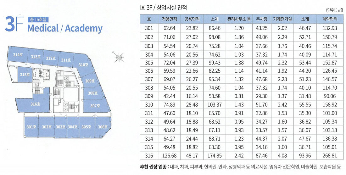 근생 층별배치도 3층